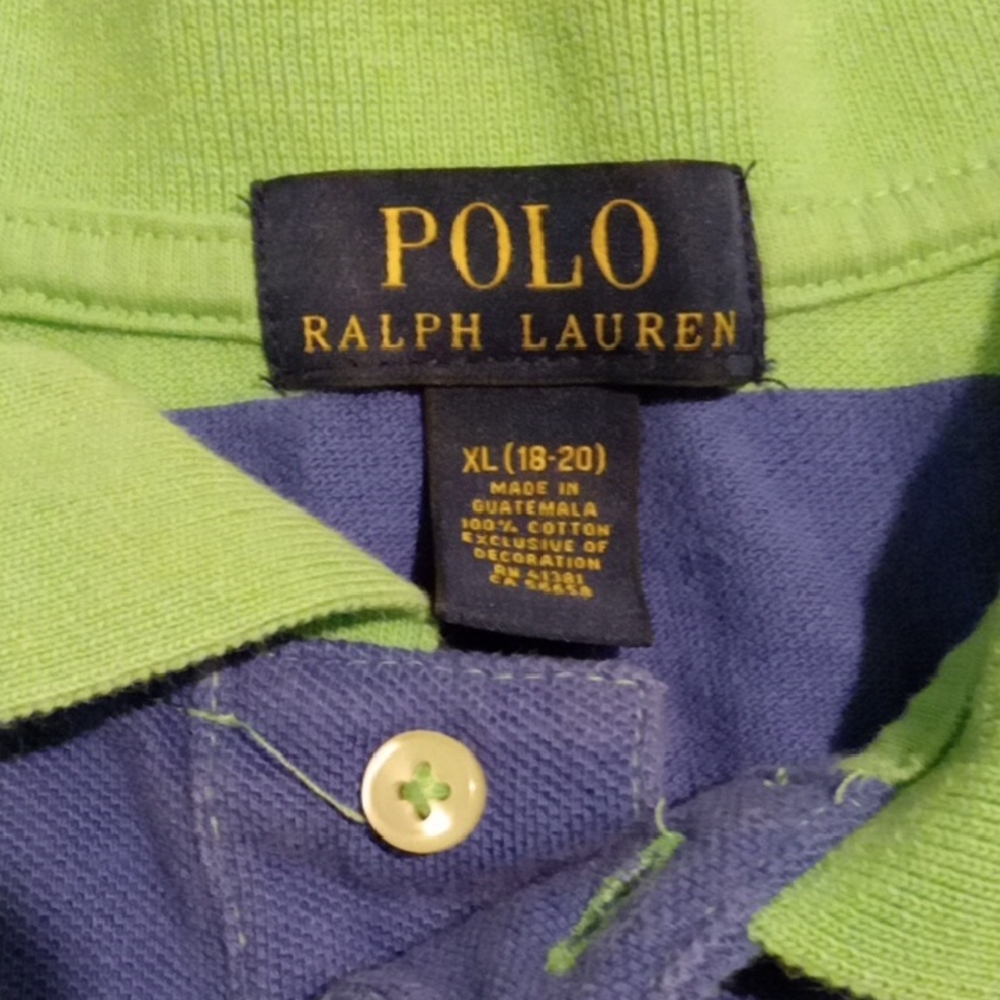 Polo Ralph Lauren Green and Blue Shirt